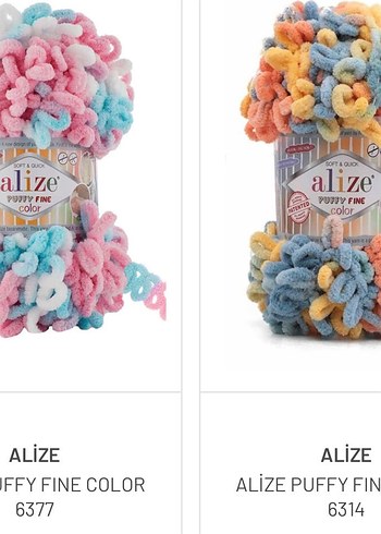 Alize Puffy Fine Color Çok Renkli Yumuşak İp - Görsel 6