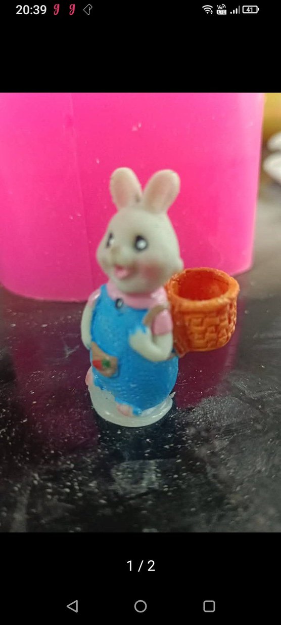 Sepetli tavşan 4,5 cm - Görsel 2