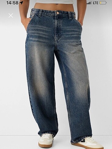 34 Beden bershka skater fit baggy jean / 34