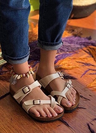 Birkenstock Bej Rengi Çapraz Model