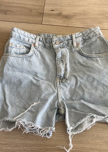 Bayan Mavi Kot Mini Şort - Görsel 3