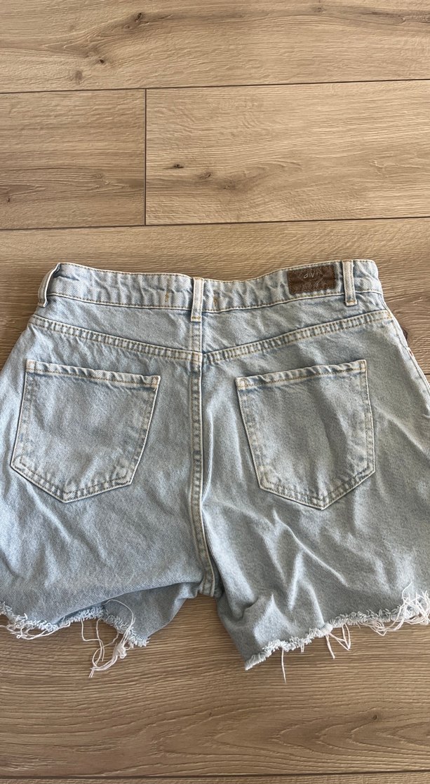 Bayan Mavi Kot Mini Şort - Görsel 4