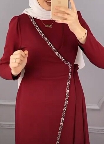 Bordo elbise 