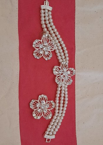 Beden İnci ve Çiçek Detaylı Vintage Takı Seti