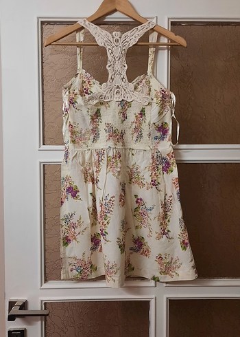 Çiçek Desenli Bohem Mini Elbise - Görsel 10