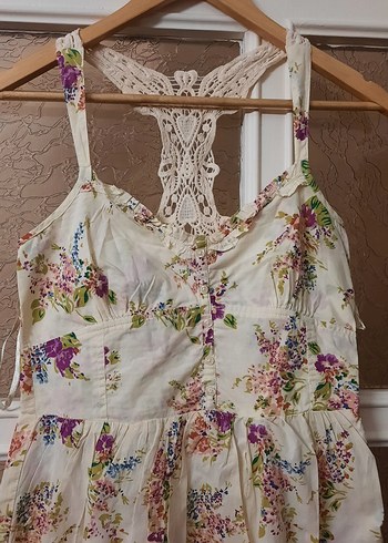 Çiçek Desenli Bohem Mini Elbise - Görsel 3