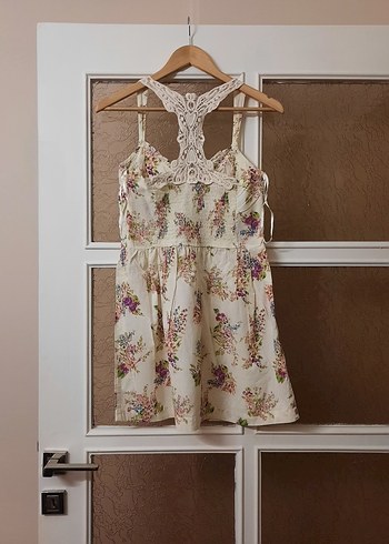 Çiçek Desenli Bohem Mini Elbise - Görsel 9