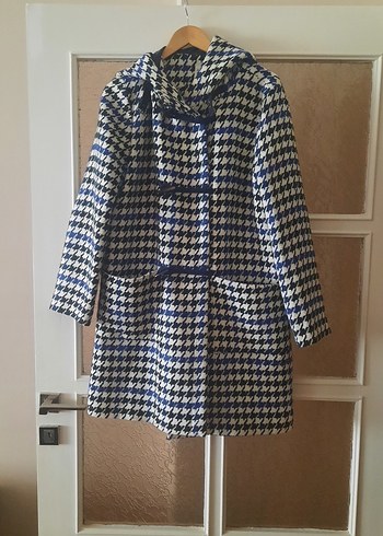 44_46 beden  Mavi,siyah,kırık Beyaz Kaban,manto.. - Görsel 3