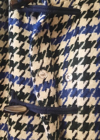 44_46 beden  Mavi,siyah,kırık Beyaz Kaban,manto.. - Görsel 4