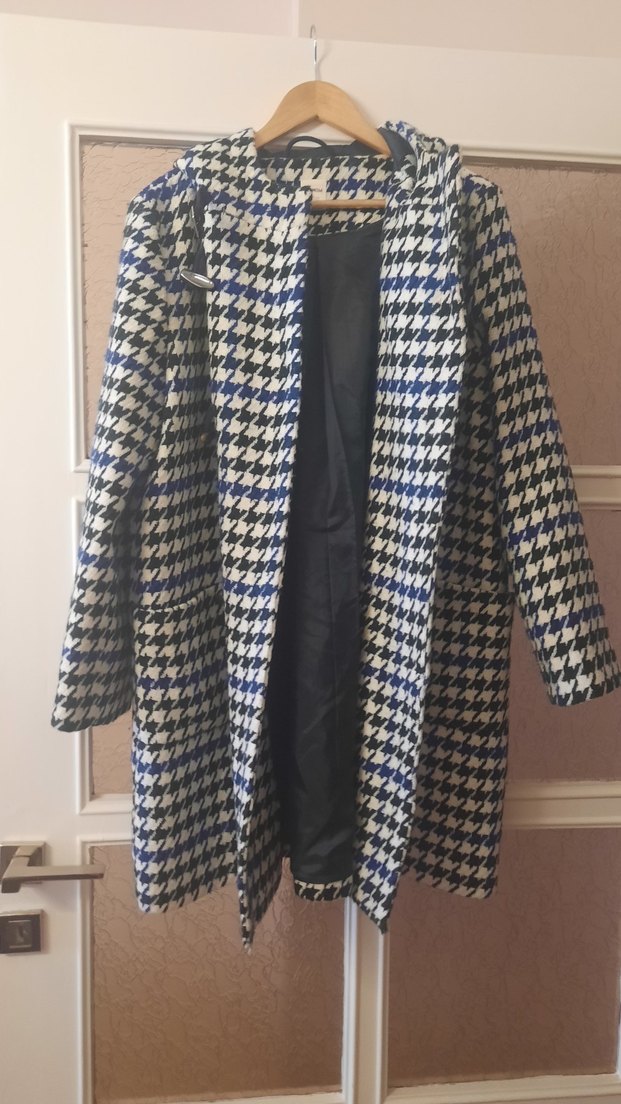 44_46 beden  Mavi,siyah,kırık Beyaz Kaban,manto.. - Görsel 5