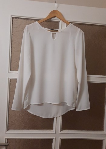 Beyaz yuvarlak Yaka Uzun Kollu Kadın Bluz - Görsel 8