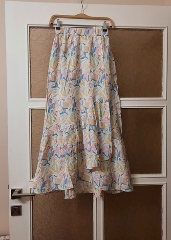 Bohem Tarzda Pastel Renkli Uzun Kadın Etek - Görsel 9