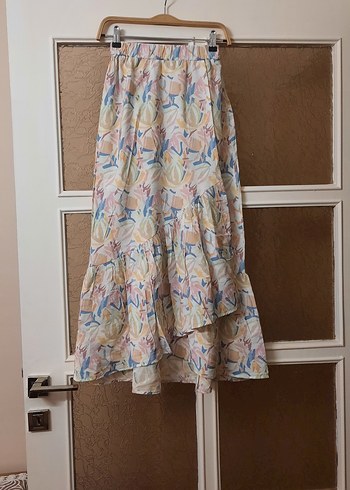 Bohem Tarzda Pastel Renkli Uzun Kadın Etek - Görsel 2