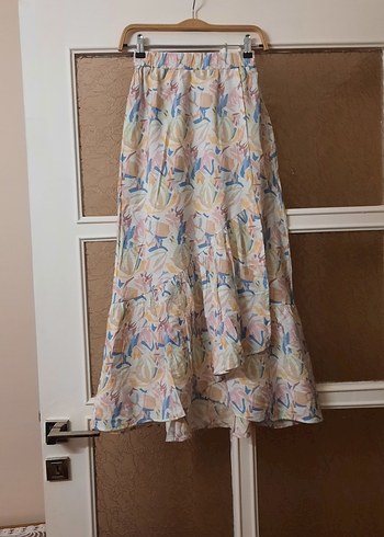 Bohem Tarzda Pastel Renkli Uzun Kadın Etek - Görsel 5