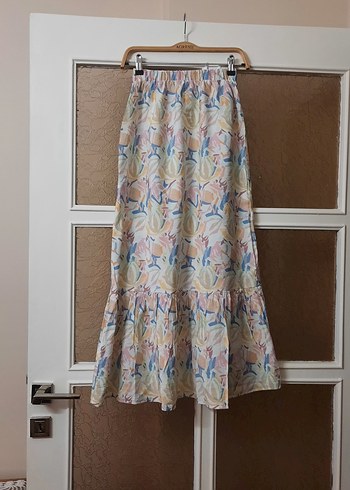 Bohem Tarzda Pastel Renkli Uzun Kadın Etek - Görsel 6