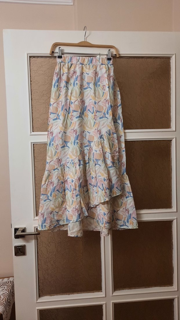 Bohem Tarzda Pastel Renkli Uzun Kadın Etek - Görsel 2