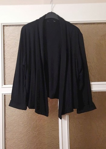 Siyah Uzun Kollu Drapeli  Ceket - Görsel 2