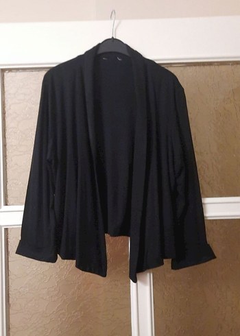 Siyah Uzun Kollu Drapeli  Ceket - Görsel 4