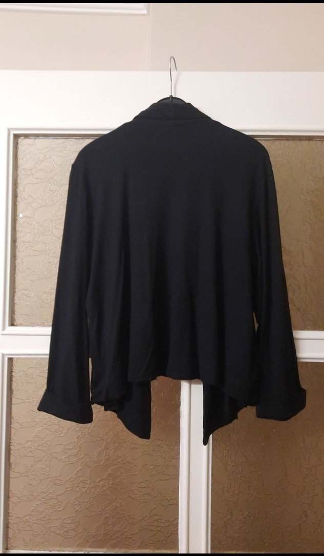 Siyah Uzun Kollu Drapeli  Ceket - Görsel 3