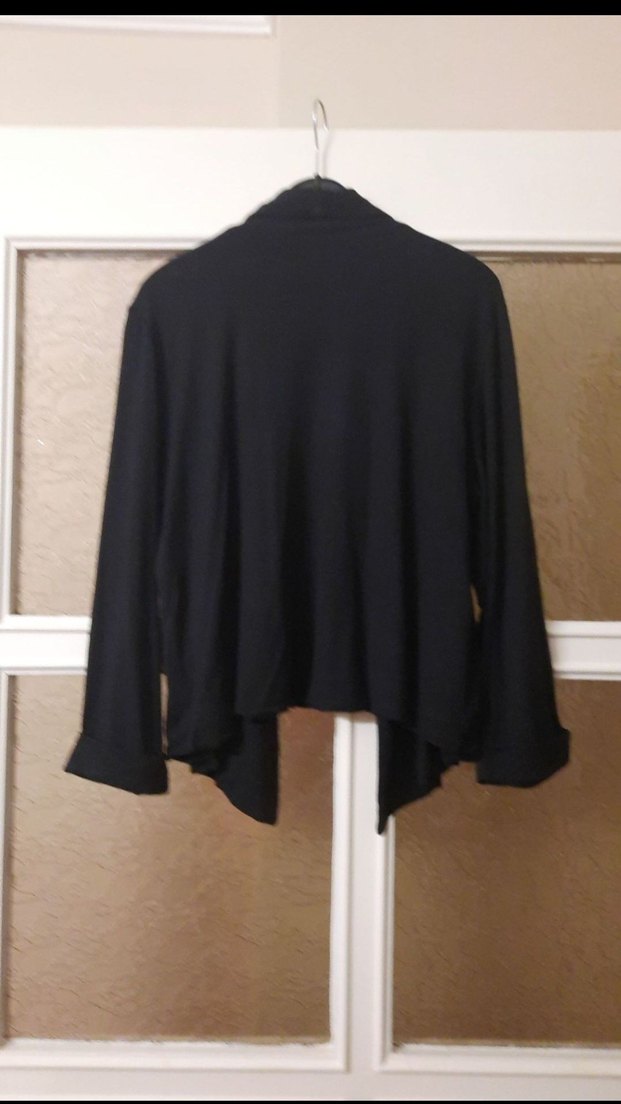 Siyah Uzun Kollu Drapeli  Ceket - Görsel 5