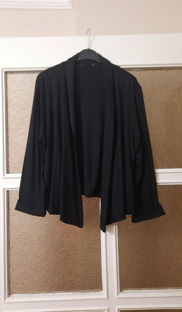 Siyah Uzun Kollu Drapeli  Ceket - Görsel 2