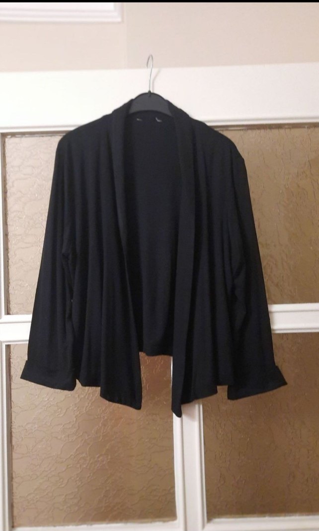 Siyah Uzun Kollu Drapeli  Ceket - Görsel 4