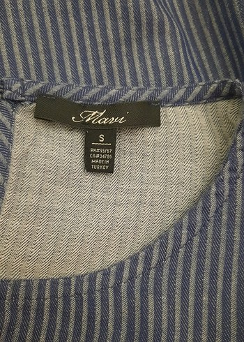 Kadın Lacivert Denim Pilili Bluz - Görsel 11