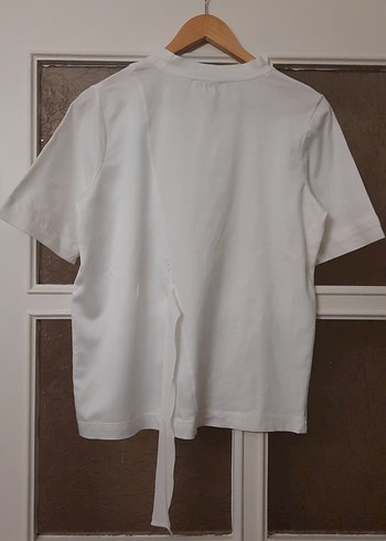 Kadın Beyaz Kısa Kollu Basic Tişört - Görsel 11