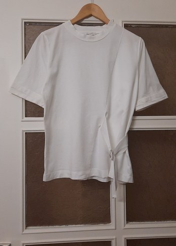 Kadın Beyaz Kısa Kollu Basic Tişört - Görsel 2