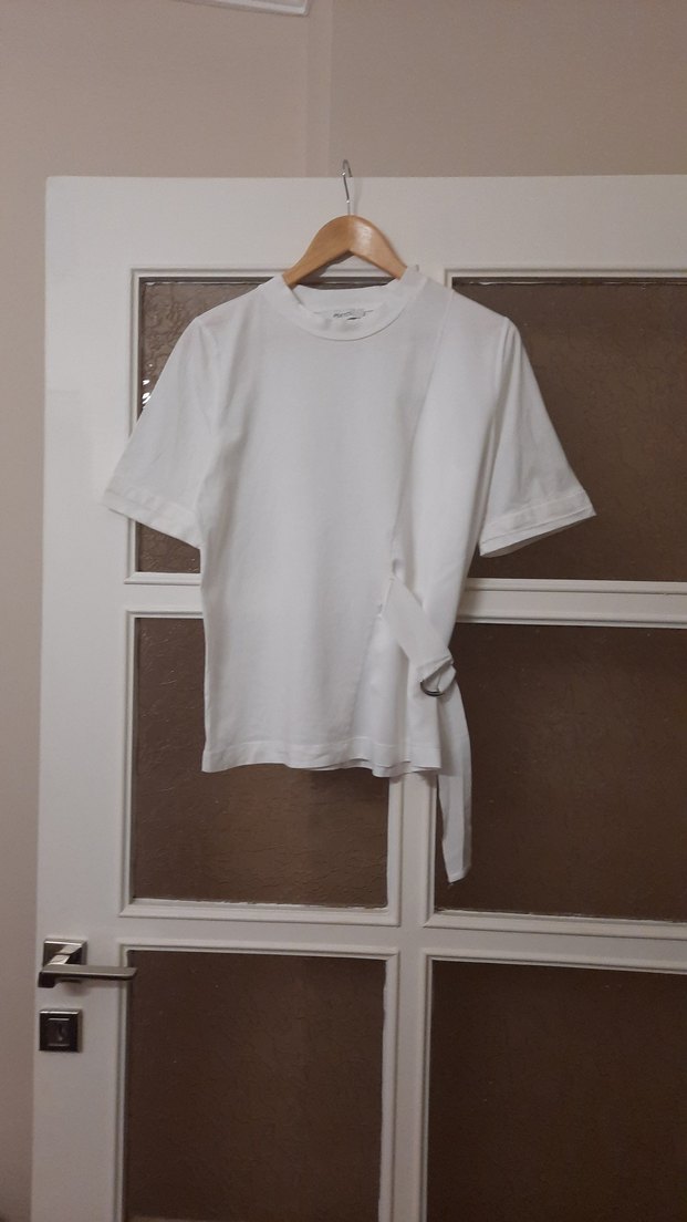 Kadın Beyaz Kısa Kollu Basic Tişört - Görsel 3