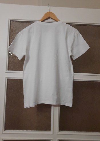 Beyaz Gri Baskılı Kadın Tişört - Görsel 7