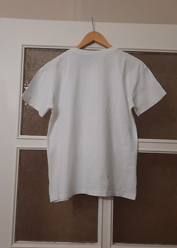 Beyaz Gri Baskılı Kadın Tişört - Görsel 6