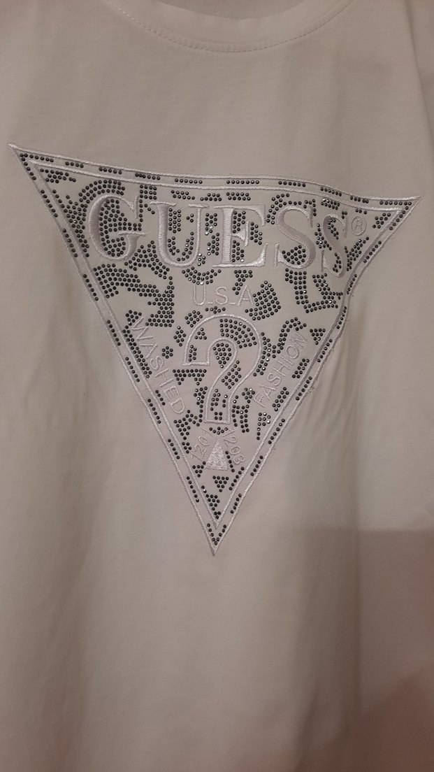 Beyaz Gri Baskılı Kadın Tişört - Görsel 4