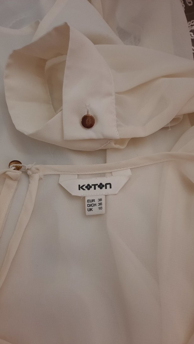 Kadın Beyaz Uzun Kollu Saten Bluz - Görsel 4