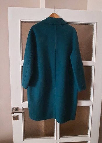 42-44-46 beden Uzun Kollu, Cepli  Yeşil Manto.. - Görsel 8