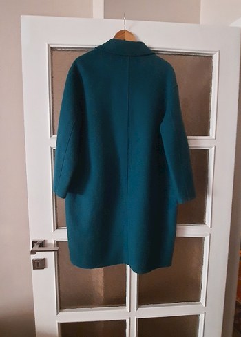 42-44-46 beden Uzun Kollu, Cepli  Yeşil Manto.. - Görsel 7