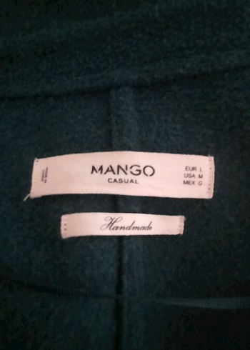 42-44-46 beden Uzun Kollu, Cepli  Yeşil Manto.. - Görsel 5