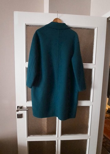 42-44-46 beden Uzun Kollu, Cepli  Yeşil Manto.. - Görsel 6