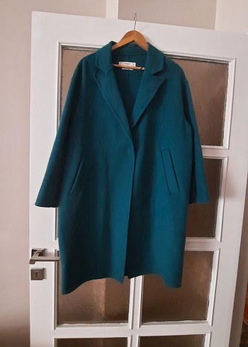 42-44-46 beden Uzun Kollu, Cepli  Yeşil Manto.. - Görsel 4