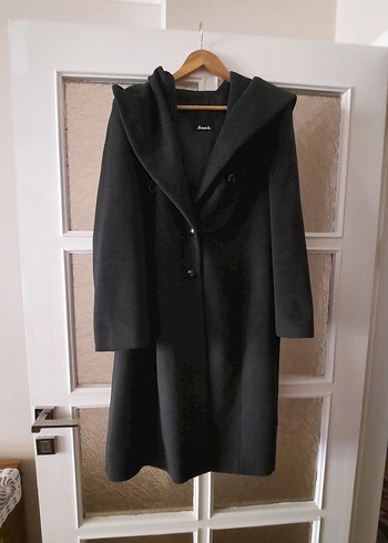 Füme renk,kapişonlu, kemerli, kaban - Görsel 3