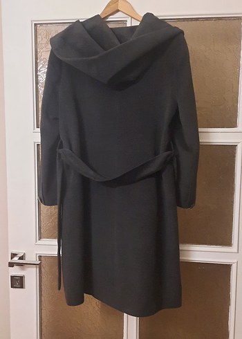 Füme renk,kapişonlu, kemerli, kaban - Görsel 5