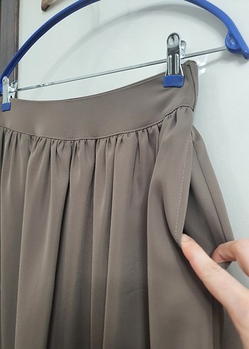 Bej Drapeli Uzun Kadın Etek - Görsel 2