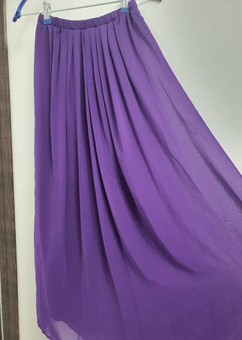 Mor Uzun Salaş Şifon Etek - Görsel 2