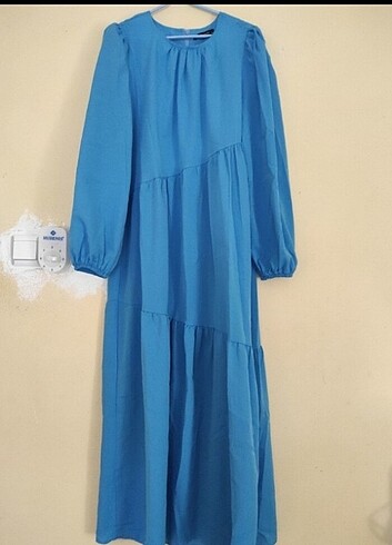 38 Beden mavi Renk Trendyol modest elbise 