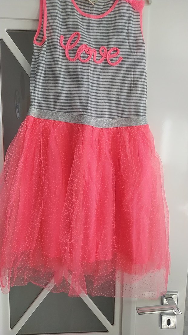 Pembe Kolsuz Kız Çocuk Elbise - Görsel 2