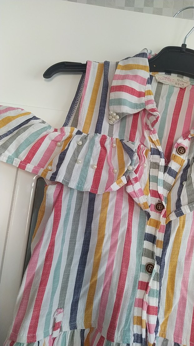 Çok Renkli Bohem Kız Elbisesi - Görsel 2