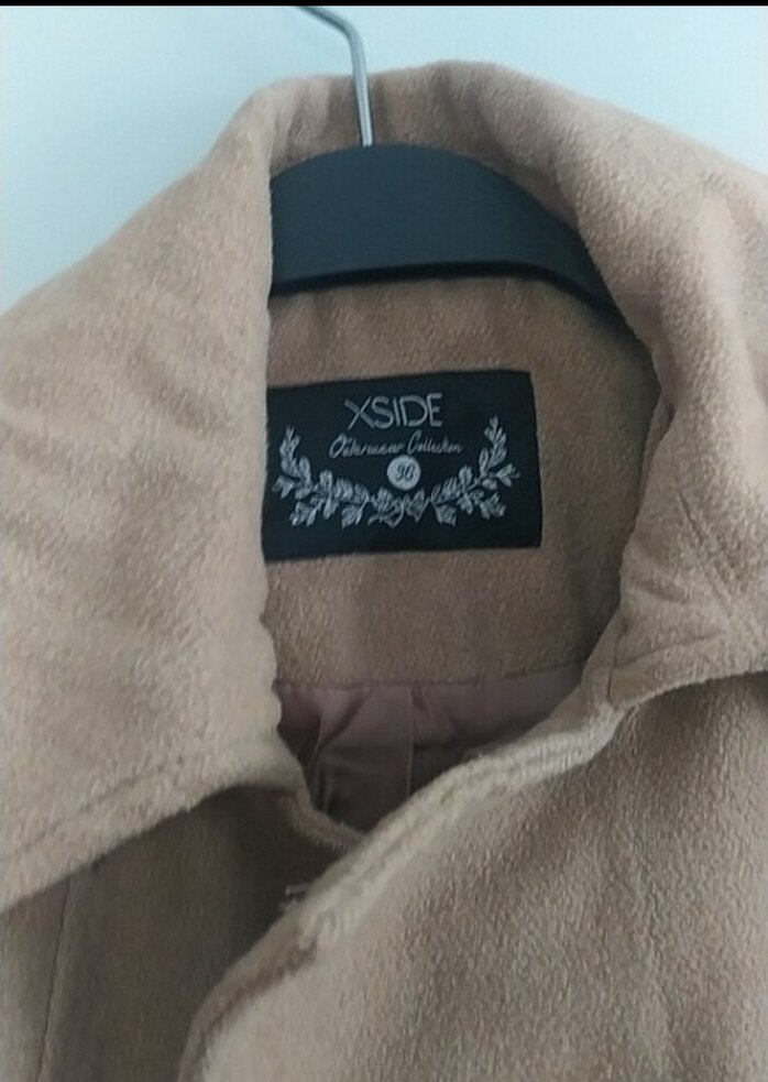 Düğmeli Camel Kaban - Görsel 2