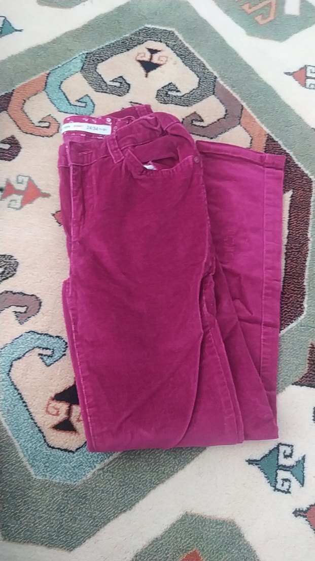 Bordo kadife Kız Pantolonu - Görsel 4