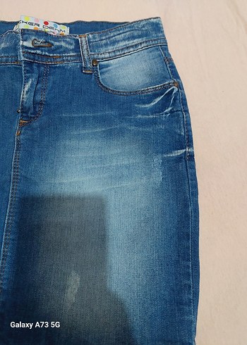 xs Beden Mavi Denim Mini Etek