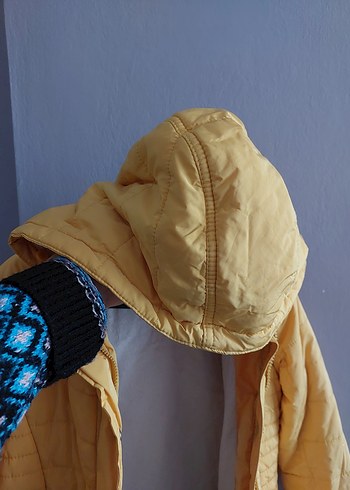 Sarı Düğmeli Kadın Kışlık Mont - Görsel 6